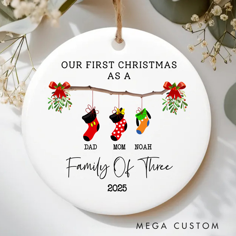 Personalized Cartoon Family Of Three Christmas New Family Christmas Ornament Ceramic Ornament Movie Christmas Gift Film Xmas Gift Christmas Decor