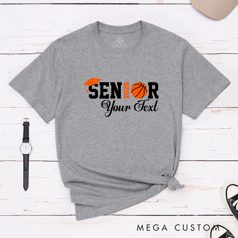 Personalized Basketball T-shirt for Senior 2025 – Celebrate Graduation with Custom Text and Style