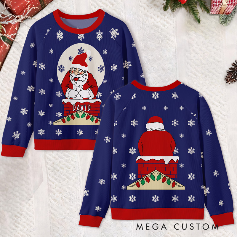 Personalized Santa Penguin Snowflakes Kids Ugly Christmas Sweater