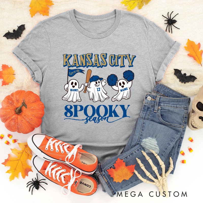 Personalized Kansas City Spooky Season T-Shirt with Custom Text  
