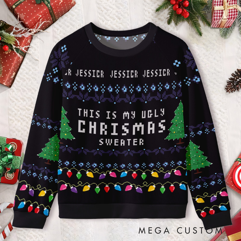 Personalized This Is My Ugly Christmas Sweater Kids Ugly Christmas Sweater