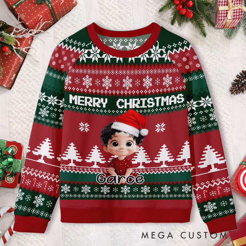 Personalized Merry Christmas Kids Ugly Christmas Sweater