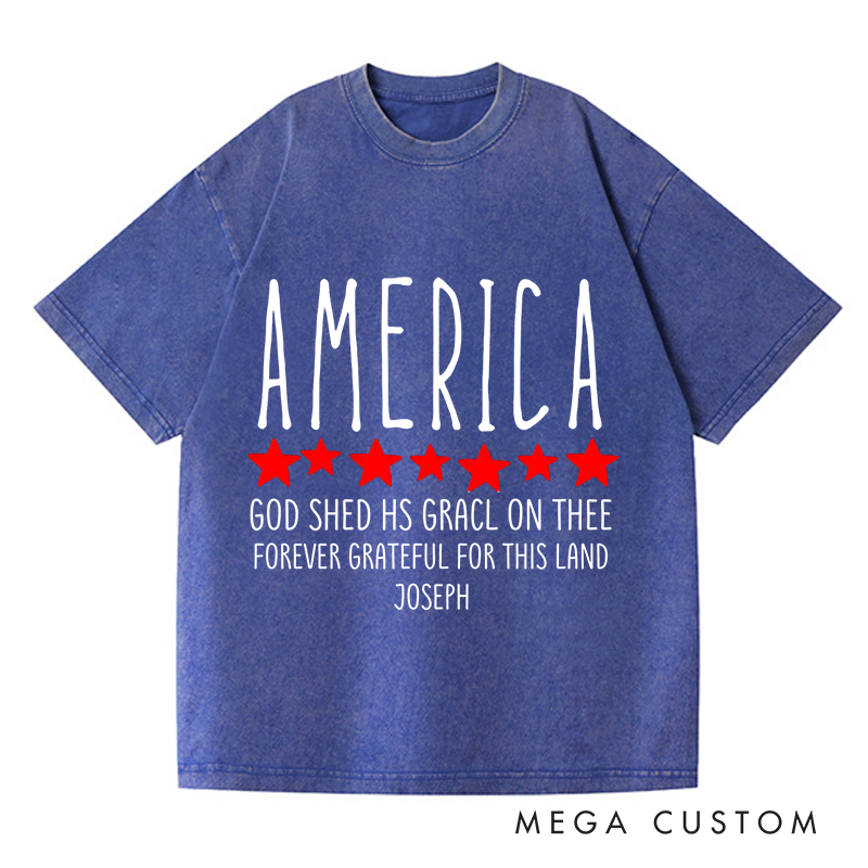 Personalized Washed T-Shirts God Shed His Grace on Thee T-Shirt