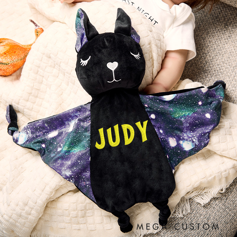 Personalized Embroidery Security Blanket with Baby Name Halloween Gifts for Baby