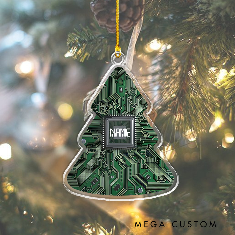 Personalized Circuit Board Christmas Tree Ornament Technology Electronics Enthusiast Christmas Decor Gift for Geek Lover