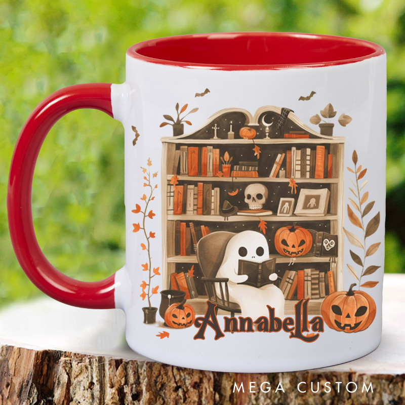 Personalized Reading Ghost Mugs Custom Ghostly Bookish Mug with Name Book Lover Gift Reading Lover Gift Halloween Gift
