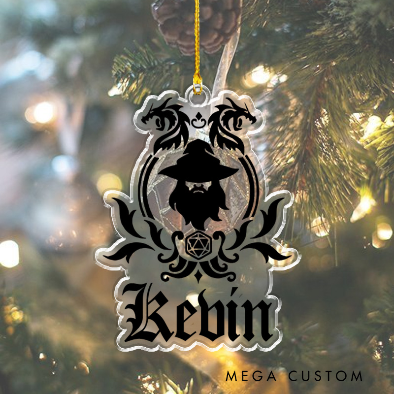 Personalized D&d Christmas Decoration Lover of Wizards Magic and Role Playing Games Ornament Gift for Geek Game Lover