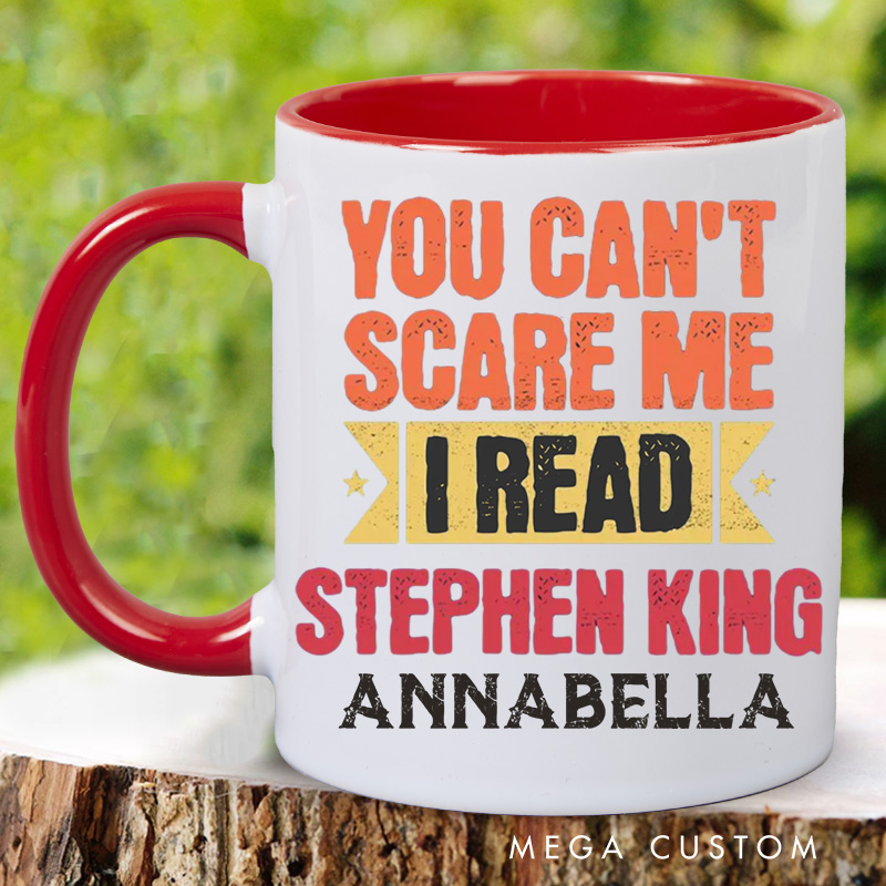 Personalized You Can't Scare Me I Read Books Mugs Custom Coffee Mug with Name Librarian Mug Book Lover Gift for Bookish Gift Library Gift
