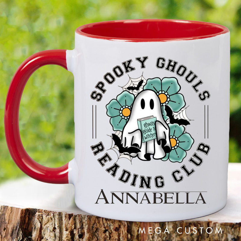 Personalized Spooky Ghoul Reading Club Mugs Spooky Book Reader Coffee Mug with Name Ghost Mug Book Lover Gift for Librarian Gift