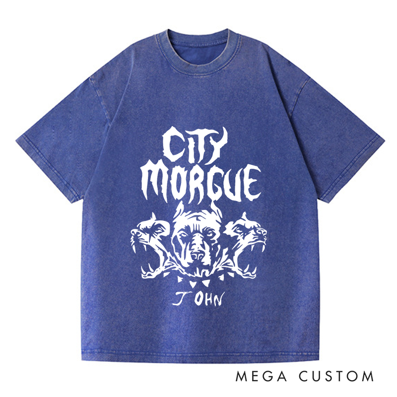 Personalized Washed T-Shirts Fierce and Edgy Artistic Skull and Beast T-Shirt