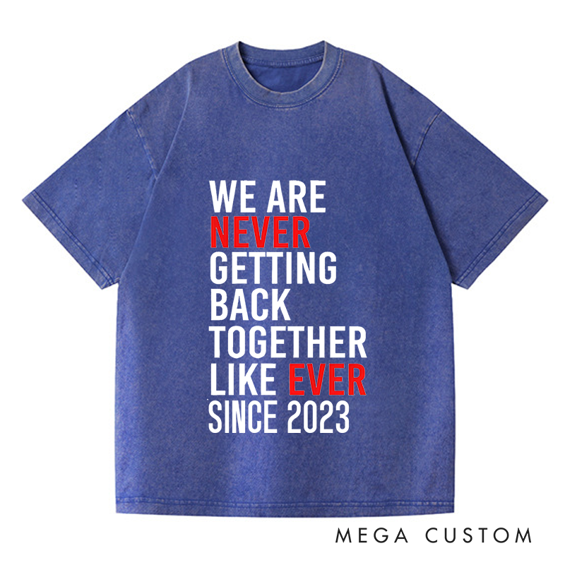 Personalized Washed T-Shirts We Are Never Ever Getting Back Together like Ever Since 2023 T-Shirt