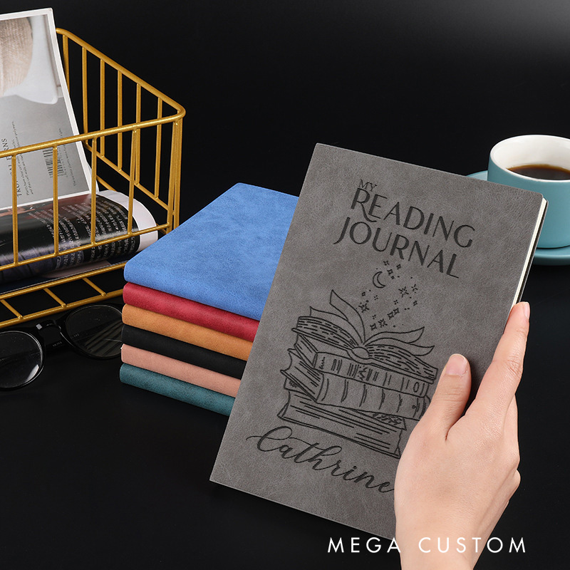 Personalized Reading Journals Engraved Journals with Name Leather Notebooks Book Lover Gift Bookish Gift Reader Gift Librarian Gift