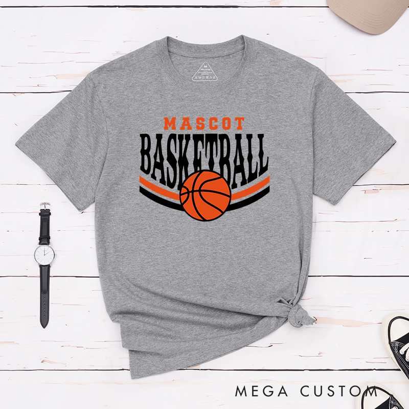 Personalized Basketball T-Shirt with Custom Name and Bold Ball Graphic