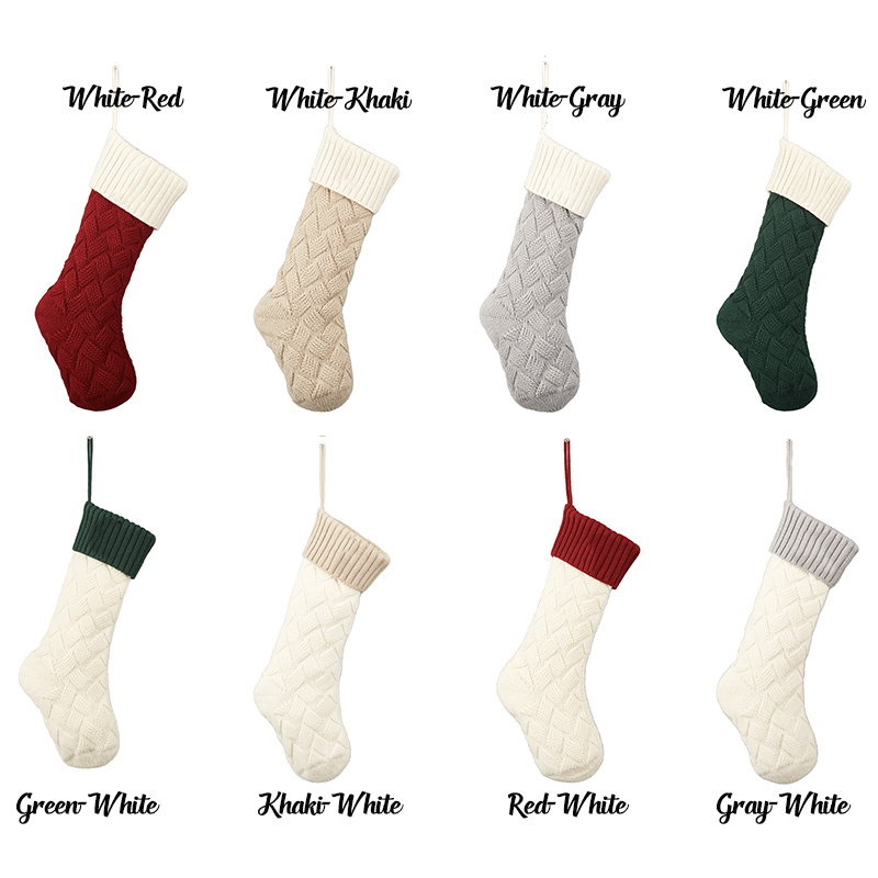 Personalized Knitted Christmas Stockings Monogram Family Christmas Stocking Gifts Embroidered Christmas Stockings
