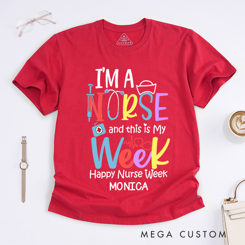 Personalized Nurse T-Shirts Happy Nurse Week Celebration Fashion Design T-Shirts