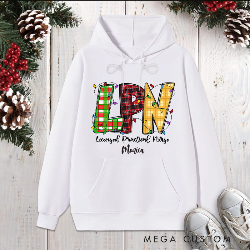 Personalized Hoodies for Nurse Customized LPN Licensed Practical Nurse Design Hoodies Xmax Gift