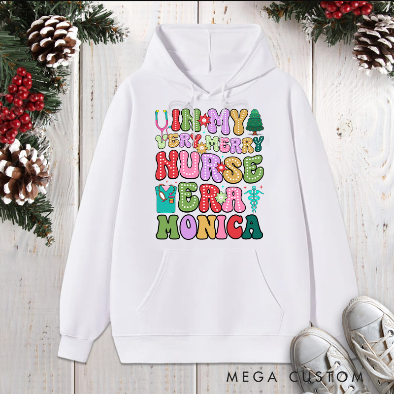 Personalized Hoodies for Nurse Customized Very Merry Nurse Design Hoodies Xmax Gift