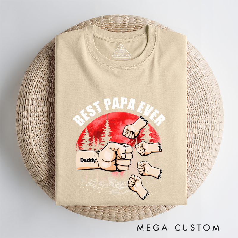 Personalized Best Papa Ever Fistbump Celebrating the Strength and Unity of Family Bonds Classic T-shirt