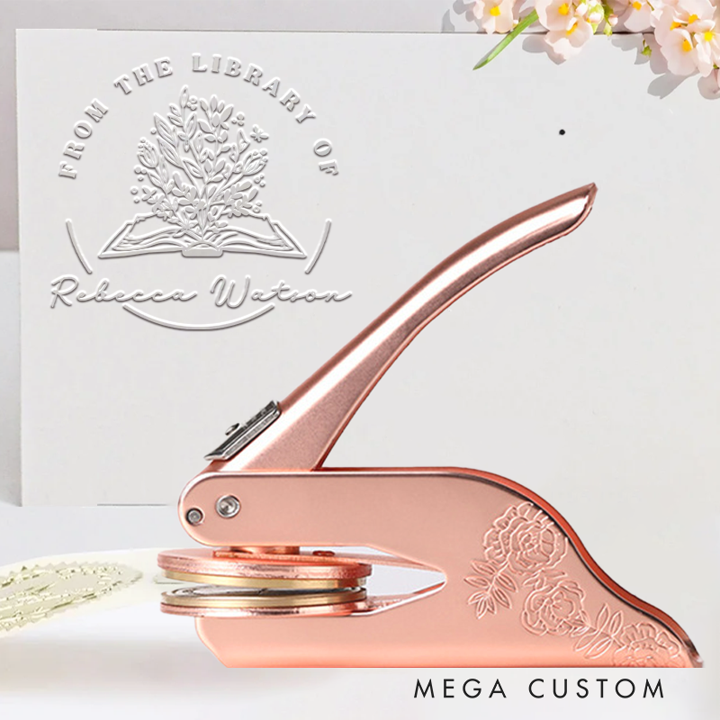 Personalized Flower Books Book Embosser Stamp Custom from the Library of Library Embosser Name Bookish Stamp for Book Lover Gift Librarian Gift