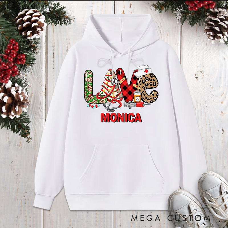 Personalized Hoodies for Nurse Customized Love Nurse Design Hoodies Xmax Gift