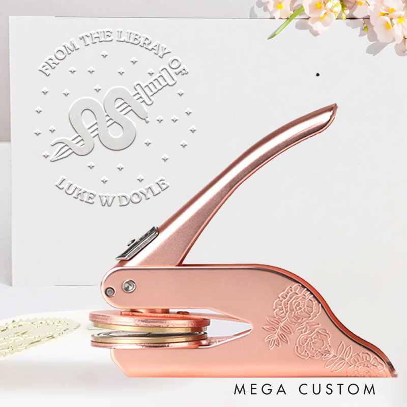 Personalized from the Library of Book Embosser Stamp Custom Sword and Serpent Library Embosser Name Bookish Stamp for Book Lovers Librarian Gift