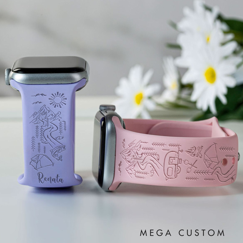 Personalized Camping Outdoor Adventure Watch Band Hiking Lover Watch Band Gift Nature Lover