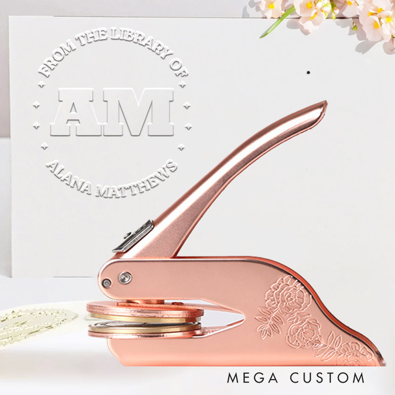 Personalized from the Library of Book Embosser Stamp Custom Initial Library Embosser with Name Bookish Stamp for Book Lovers Librarian Gift