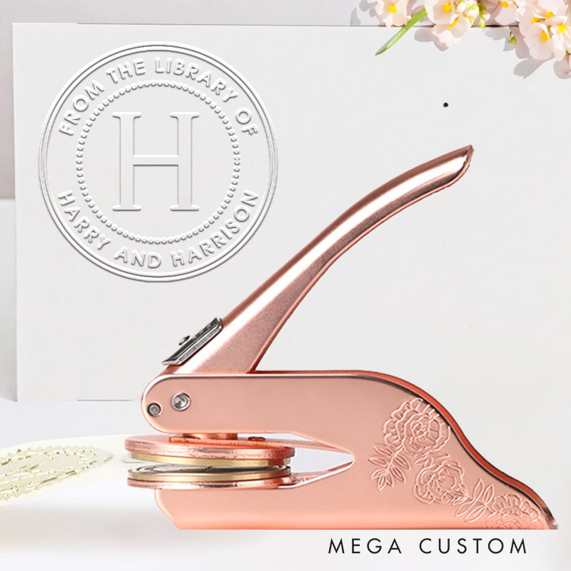 Personalized Initial Name Book Embosser Stamp Custom from the Library of Library Embosser with Name Bookish Gift for Book Lovers Librarian Gift