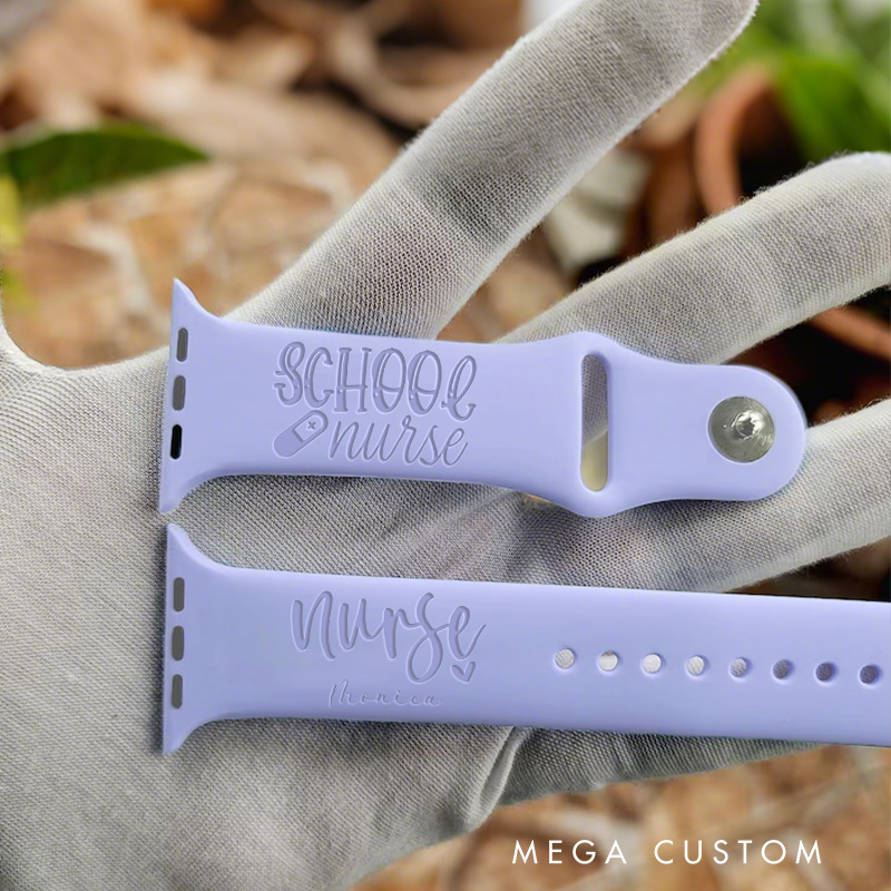 Personalized School Nurse Apple Watch Band Engraved Apple Watch Band Custom Name Watch Band