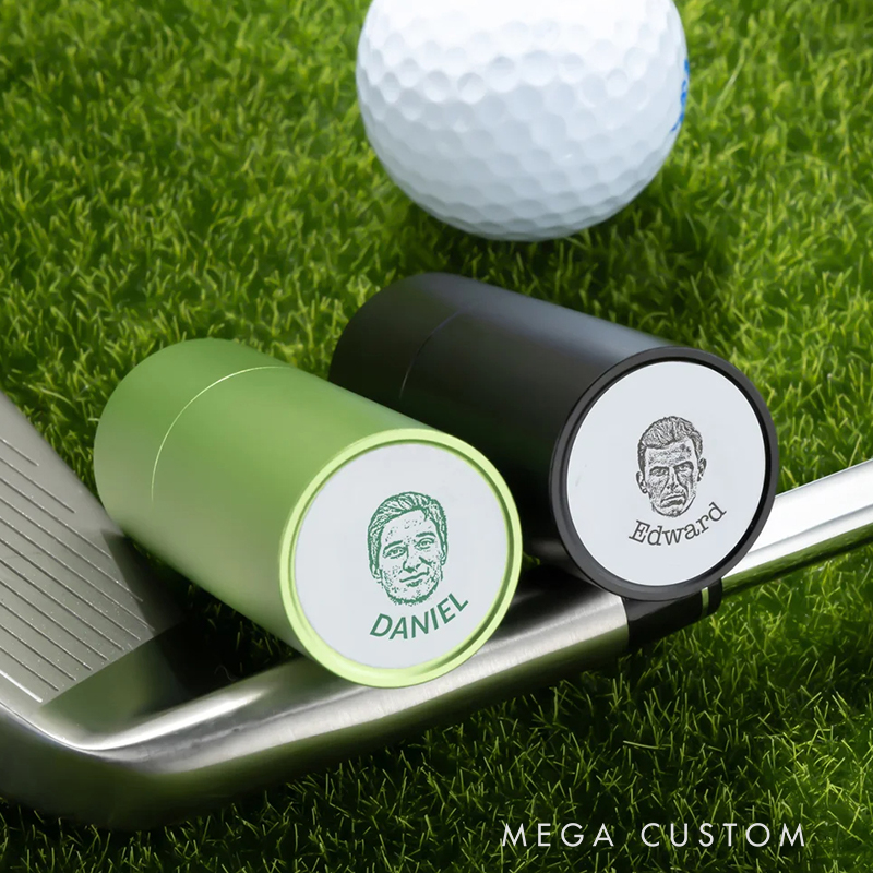 Personalized Golf Ball Stamp with Custom Face Photo and Name  
