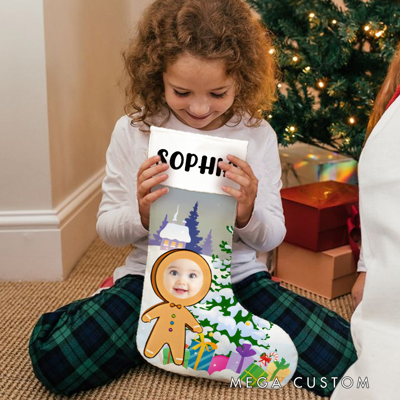 Personalized Gingerbread Baby Christmas Stocking