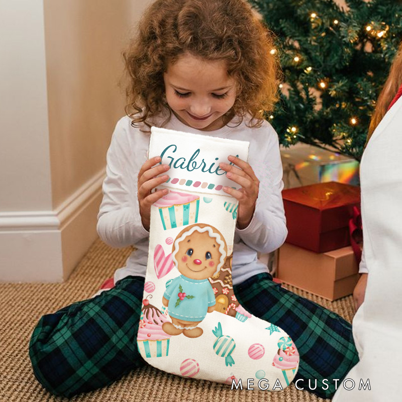 Personalized Gingerbread and Sweets Christmas Stocking