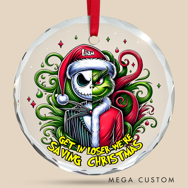 Personalized Monster Movie Get In Christmas Ornament Glass Ornament Art Lovers Christmas Gift Artistic Xmas Gift Christmas Decor
