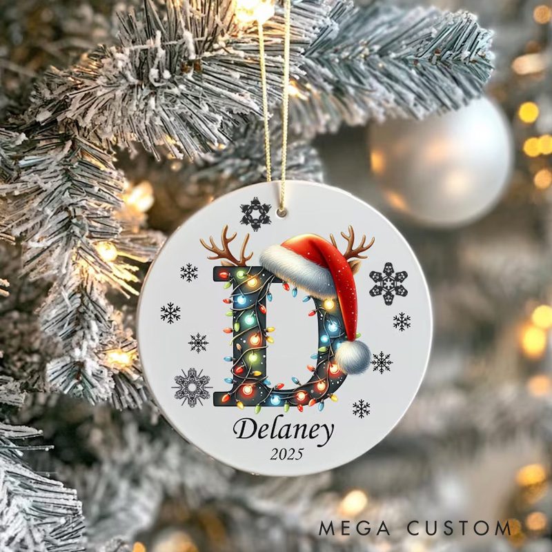 Personalized Star Monogram Movie Ceramic Christmas Ornament Movie Lovers Christmas Gift Film Xmas Gift Christmas Decor