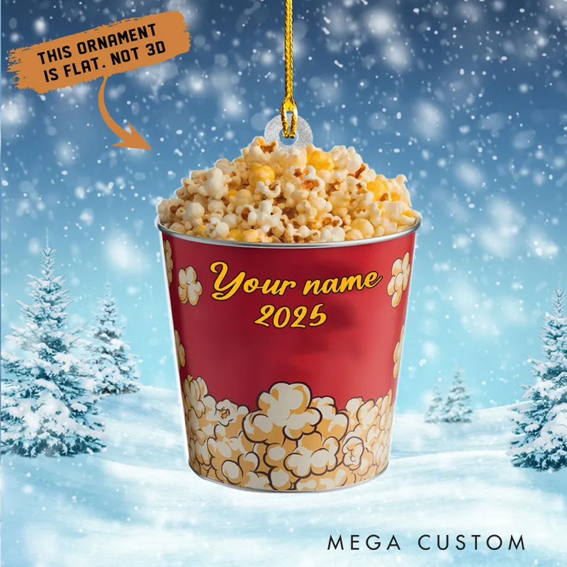 Personalized Popcorn Movie Fan 2D Flat Acrylic Ornament Movie Christmas Gift Film Xmas Gift Christmas Decor