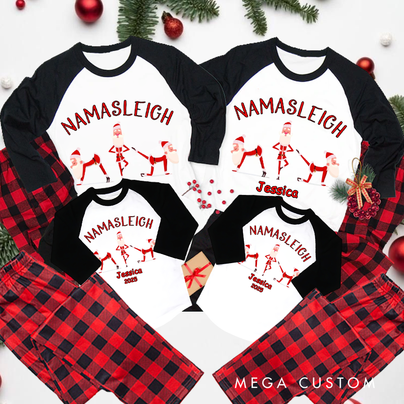 Personalized Yoga Christmas Pajamas Matching Family Christmas Pajamas Christmas Pajamas Perfect for Holiday and Yoga Lover