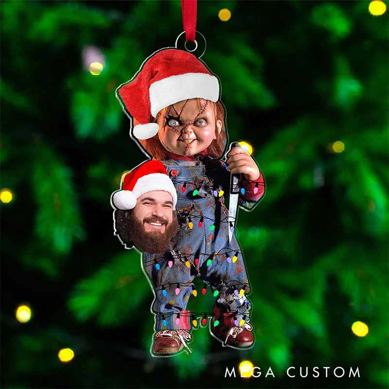 Personalized Funny Horror Movie Photo 2D Flat Acrylic Ornament Movie Christmas Gift Film Xmas Gift Christmas Decor