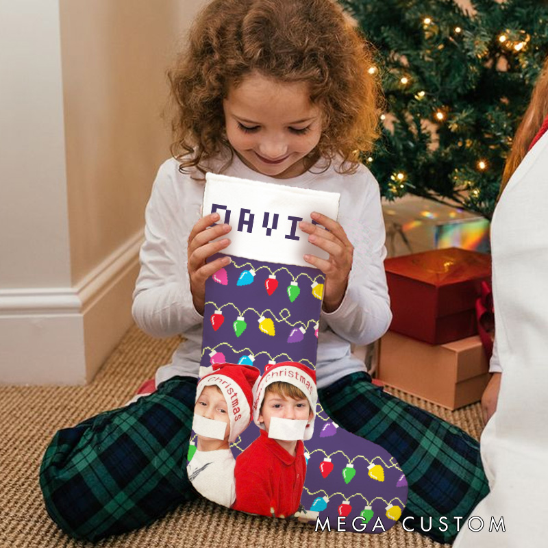 Personalized Kids Photo Christmas Stocking