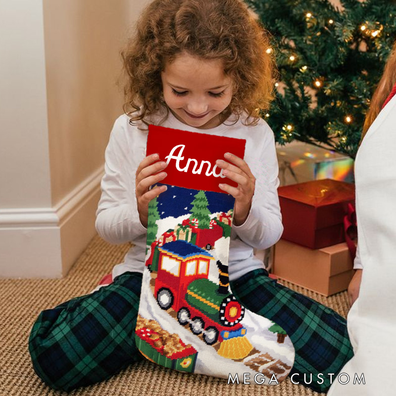 Personalized Train and Toys Christmas Stocking