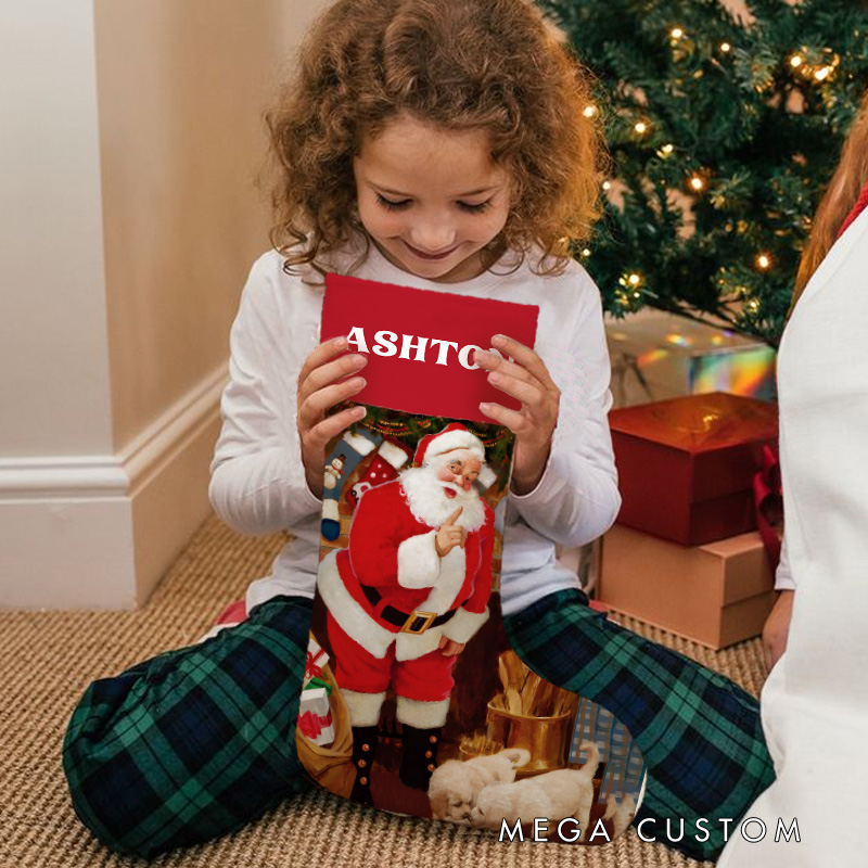 Personalized Santa with Sack Christmas Stocking