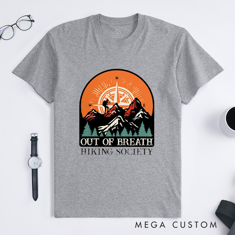 Personalized Out Of Breath Hiking T-Shirt Camping Hiking Adventure T-Shirt for Nature Traveling Lover Gift