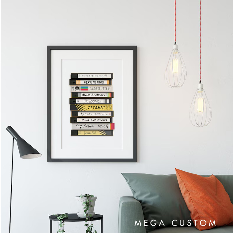 Personalized Video Tape Poster VHS Without Frame Custom Film Lover Art Gift for film fans Wall Decor