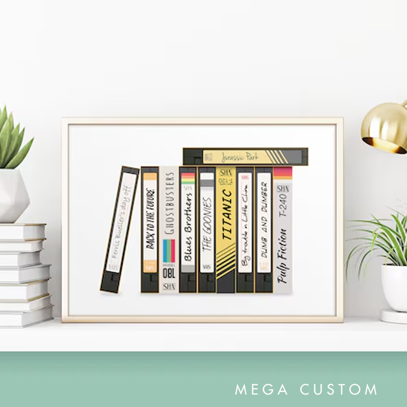 Personalized  Video Tape Poster Without Frame Custom Film Lover Art Gift for film fans Wall Decor
