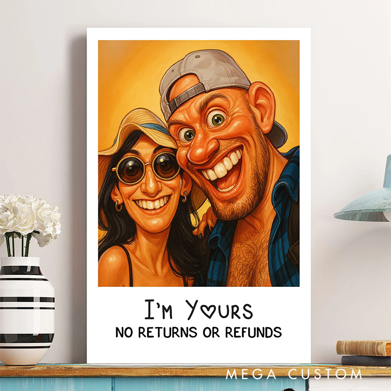 Personalized Wall Art For Funny Couples Poster Without Frame Custom Art Lover Gift Custom Portrait