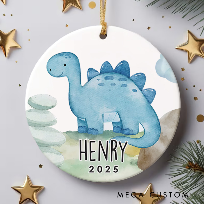 Personalized Dino Christmas Ornament Kids Name Christmas Keepsake
