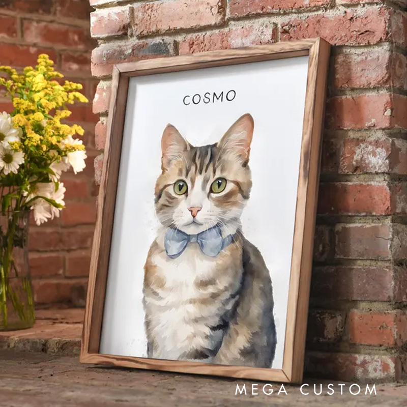 Personalized Watercolor Wall Art For Couples Pets House Family Poster Without Frame Custom Art Lover Gift Custom Portrait