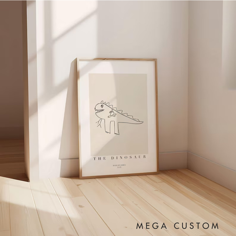 Personalized Kids Drawing Gift for Kid Wall Art Poster Without Frame Drawing Portrait Kids Custom Art