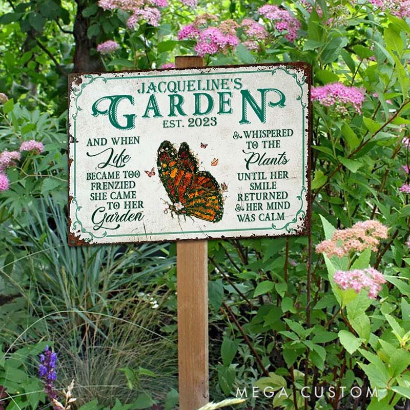 Personalized Metal Garden Sign Retro Floral Insect Animal Metal Garden Sign Rustic Outdoor Decor Housewarming Gift Gardening Lovers Gift