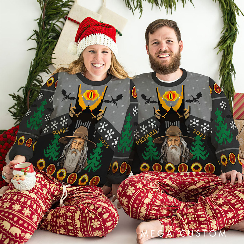 Personalized Demon Eyes Christmas Ugly Sweater Movie Christmas Sweater Film Fan Family Sweater