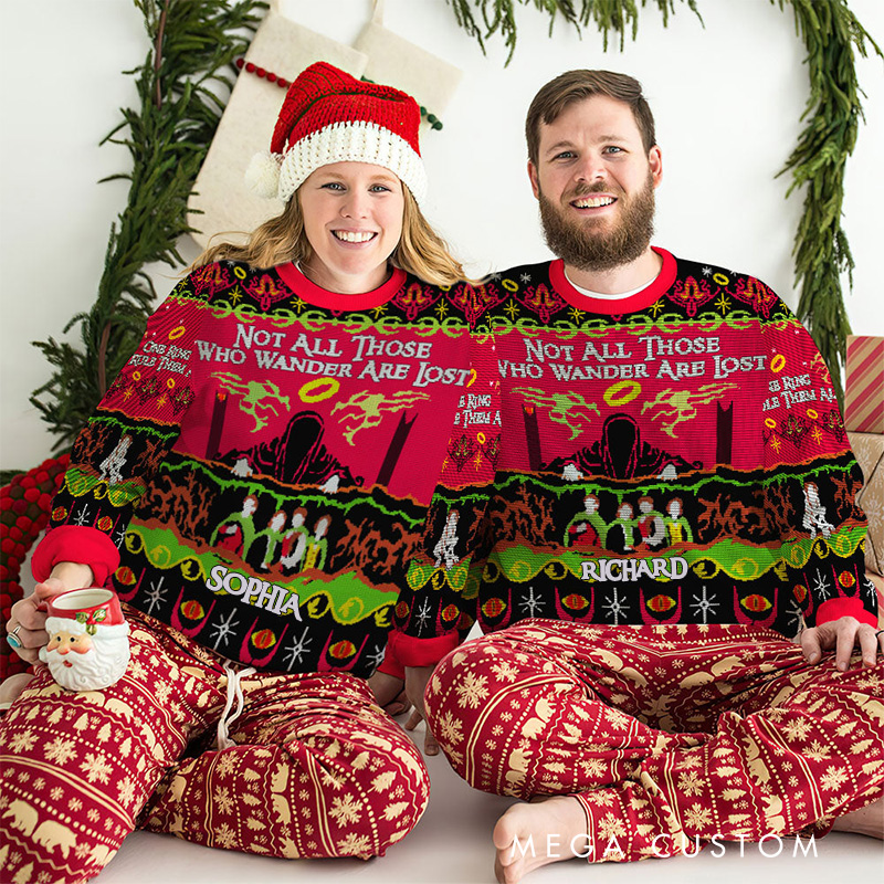 Personalized Not all Those Who Wander Are Lost Christmas Ugly Sweater Movie Christmas Sweater Film Fan Family Sweater